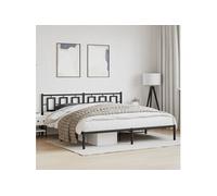 vidaXL Cadre de lit métal sans matelas avec tête de lit noir 193x203 cm