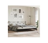 Bedframe met hoofdbord metaal zwart 193x203 cm376508