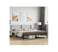 Bedframe met hoofdbord metaal zwart 200x200 cm352326