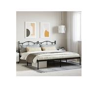 vidaXL Cadre de lit métal avec tête de lit noir 200x200 cm 353446