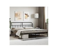 Bedframe met hoofdbord metaal zwart 200x200 cm353642