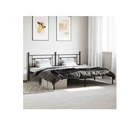 Vidaxl Cadre De Lit Métal Avec Tête De Lit Noir 200x200 Cm Noir