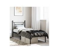 Vidaxl Cadre De Lit Métal Avec Tête De Lit Noir 80x200 Cm Noir