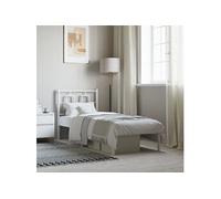 Vidaxl Cadre De Lit Métal Sans Matelas Avec Tête De Lit Blanc 75x190cm Blanc