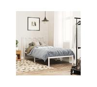 Bedframe met hoofdbord zonder matras metaal wit 75x190 cm376167