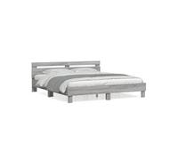Bedframe met hoofdeinde bewerkt hout grijs sonoma 200x200 cm3207397