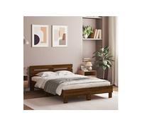 vidaXL Cadre de lit avec tête de lit chêne marron 120x190 cm