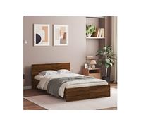 Cadre de Lit avec Tête de Lit, Lit Double avec Sommier à Lattes, Lit Adulte, Meuble de Chambre à Coucher, Moderne, Chêne Marron 120x190 cm 3207517