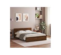 vidaXL Cadre de lit sans matelas chêne marron 150x200 cm 3207482