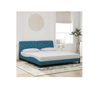 Bedframe met hoofdeinde fluweel blauw 180x200 cm3207939