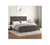 Bedframe met hoofdeinde fluweel donkergrijs 180x200 cm3125709