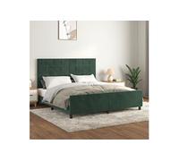 Bedframe met hoofdeinde fluweel donkergroen 180x200 cm3125772