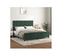 Cadre de lit avec tête de lit Vert foncé 180x200 cm Velours