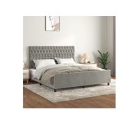 Bedframe met hoofdeinde fluweel lichtgrijs 180x200 cm3125952