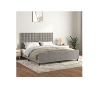 Bedframe met hoofdeinde fluweel lichtgrijs 180x200 cm3126013