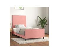 Bedframe met hoofdeinde fluweel roze 100x200 cm3125622