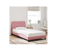 vidaXL Cadre de lit sans matelas rose 100x200 cm velours
