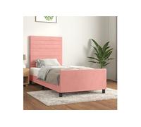 Bedframe met hoofdeinde fluweel roze 90x200 cm3125799