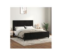 Bedframe met hoofdeinde fluweel zwart 180x200 cm3125649