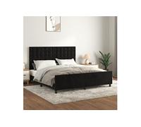 Bedframe met hoofdeinde fluweel zwart 180x200 cm3126015