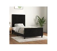 Bedframe met hoofdeinde fluweel zwart 90x190 cm3125729