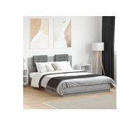 Bedframe met hoofdeinde grijs sonoma eiken 150x200 cm3209917