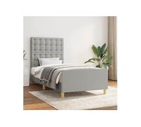 Vidaxl Cadre De Lit Sans Matelas Avec Tête De Lit Gris Clair 90x190cm Gris