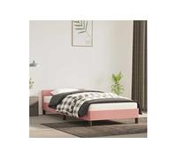 Bedframe met hoofdeinde zonder matras 100x200 cm fluweel roze347560