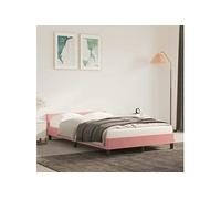 Bedframe met hoofdeinde zonder matras 120x200 cm fluweel roze347566
