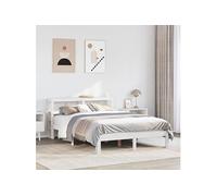 Bedframe met hoofdeinde zonder matras 160x200 cm wit3306052