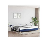 Bedframe met hoofdeinde zonder matras 200x200 cm stof blauw347445