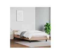 Cadre de Lit avec Tête de Lit Blanc 90x200 cm Similicuir Rembourré vidaXL