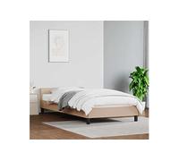 Vidaxl Cadre De Lit Avec Tête De Lit Cappuccino 90x200 Cm Similicuir