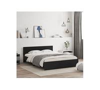 Bedframe met hoofdeinde zwart 140x200 cm3207484