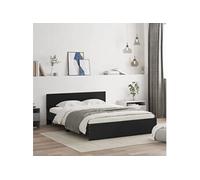 Bedframe met hoofdeinde zwart 150x200 cm3207477