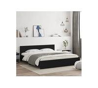 Bedframe met hoofdeinde zwart 160x200 cm3207470