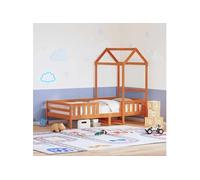 Bedframe met huisje massief grenenhout wasbruin 90x190 cm3282167