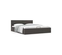Bedframe met hydraulische opslag stof donkergrijs 160x200 cm 285574