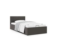 Bedframe met hydraulische opslag stof donkergrijs 90x200 cm 285570