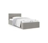 Bedframe met hydraulische opslag stof lichtgrijs 100x200 cm 285577