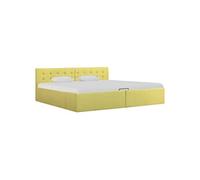 Vidaxl Cadre De Lit À Stockage Hydraulique Jaune Lime Tissu 180x200 Cm Jaune