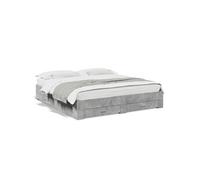 Bedframe met lades bewerkt hout betongrijs 180x200 cm3280366
