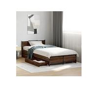 vidaXL Bedframe met lades bewerkt hout bruin eikenkleur 75x190 cm3279976 Marron G