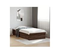 vidaXL Cadre de Lit et Tiroirs, Sommier à Lattes, Lit Adulte, Lit Simple de Chambre à Coucher Intérieur, Chêne Marron 75x190cm Bois d'Ingénierie