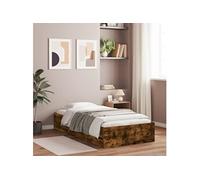 Bedframe met lades bewerkt hout gerookt eikenkleurig 100x200 cm3207291