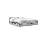 vidaXL Cadre de lit avec tiroirs sans matelas sonoma gris 135x190 cm