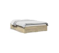 Vidaxl Cadre De Lit Avec Tiroirs Sans Matelas Chêne Sonoma 120x190 Cm Multicolore
