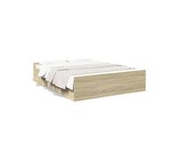 Vidaxl Cadre De Lit À Tiroirs Chêne Sonoma 160x200cm Bois D'ingénierie Marron