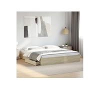 vidaXL Cadre de lit avec tiroirs sans matelas chêne sonoma 180x200 cm 3280638