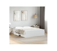 Bedframe met lades bewerkt hout wit 135x190 cm3280314